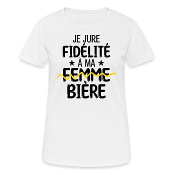 accro à la bière | cadeau pour un accro bières - T-shirt respirant Femme - blanc - Devant - AI Model Female 172 dark (172cm)