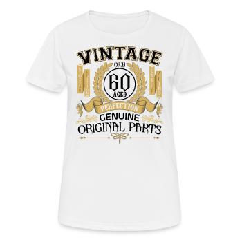Jahrgang 60 Jahre - Geburtstagsgeschenk 60 Jahre !!! - Frauen T-Shirt atmungsaktiv - Weiß - Vorne - AI Model Female 172 dark (172cm)