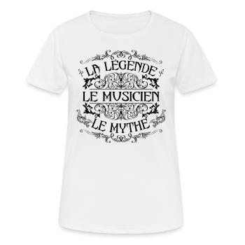 Musicien | la légende Musicien le mythe - T-shirt respirant Femme - blanc - Devant - AI Model Female 172 dark (172cm)