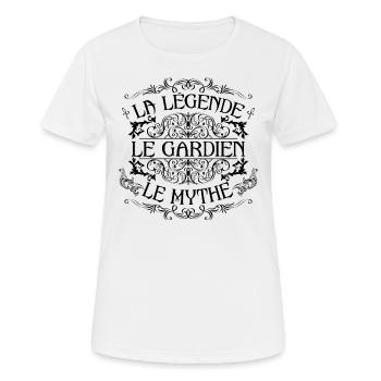 Gardien | la légende Gardien le mythe - T-shirt respirant Femme - blanc - Devant - AI Model Female 172 dark (172cm)