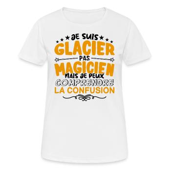 Glacier pas Magicien | le Meilleur Glacier cadeau - T-shirt respirant Femme - blanc - Devant - AI Model Female 172 dark (172cm)