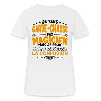 Garde-Chasse pas Magicien | le Meilleur Garde-Cha - T-shirt respirant Femme - blanc - Devant - AI Model Female 172 dark (172cm)