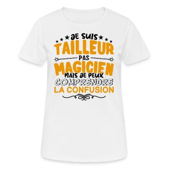 Tailleur pas Magicien | le Meilleur Tailleur cade - T-shirt respirant Femme - blanc - Devant - AI Model Female 172 dark (172cm)