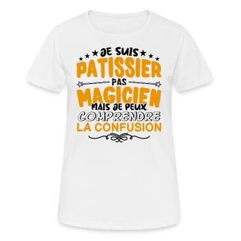 Patissier pas Magicien | le Meilleur Patissier ca - T-shirt respirant Femme - blanc - Devant - AI Model Female 172 dark (172cm)