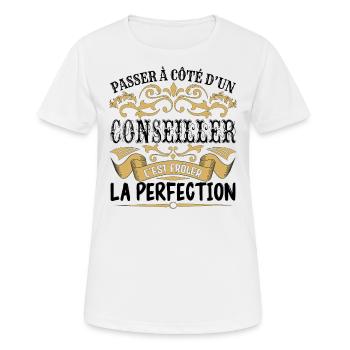 Conseiller | le Meilleur cadeau Conseiller - T-shirt respirant Femme - blanc - Devant - AI Model Female 172 dark (172cm)