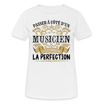 Musicien | le Meilleur cadeau Musicien - T-shirt respirant Femme - blanc - Devant - AI Model Female 172 dark (172cm)