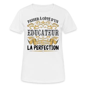 Educateur | le Meilleur cadeau Educateur - T-shirt respirant Femme - blanc - Devant - AI Model Female 172 dark (172cm)