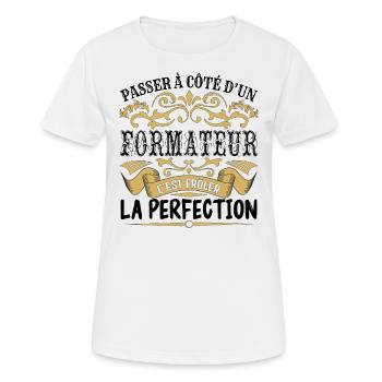 Formateur | le Meilleur cadeau Formateur - T-shirt respirant Femme - blanc - Devant - AI Model Female 172 dark (172cm)