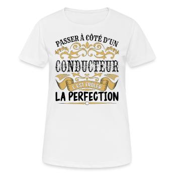 Conducteur | le Meilleur cadeau Conducteur - T-shirt respirant Femme - blanc - Devant - AI Model Female 172 dark (172cm)