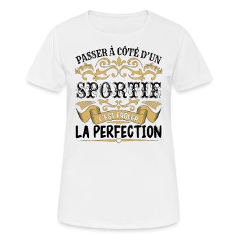 Sportif | le Meilleur cadeau Sportif - T-shirt respirant Femme - blanc - Devant - AI Model Female 172 dark (172cm)