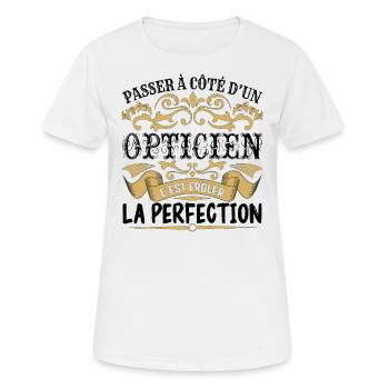 Opticien | le Meilleur cadeau Opticien - T-shirt respirant Femme - blanc - Devant - AI Model Female 172 dark (172cm)