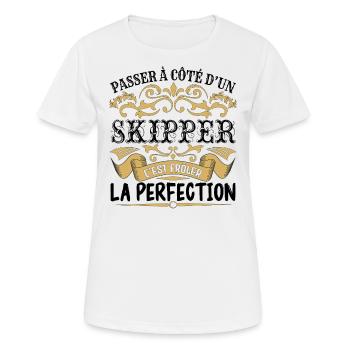 Skipper | le Meilleur cadeau Skipper - T-shirt respirant Femme - blanc - Devant - AI Model Female 172 dark (172cm)