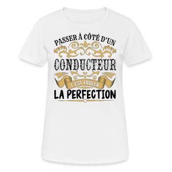 Conducteur | le Meilleur cadeau Conducteur - T-shirt respirant Femme - blanc - Devant - AI Model Female 172 dark (172cm)