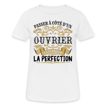 Ouvrier | le Meilleur cadeau Ouvrier - T-shirt respirant Femme - blanc - Devant - AI Model Female 172 dark (172cm)
