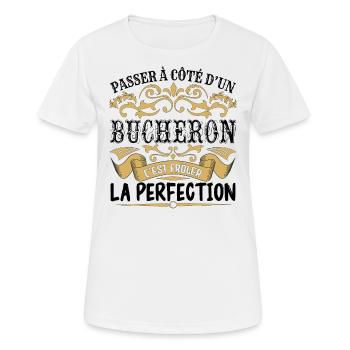 Bucheron | le Meilleur cadeau Bucheron - T-shirt respirant Femme - blanc - Devant - AI Model Female 172 dark (172cm)