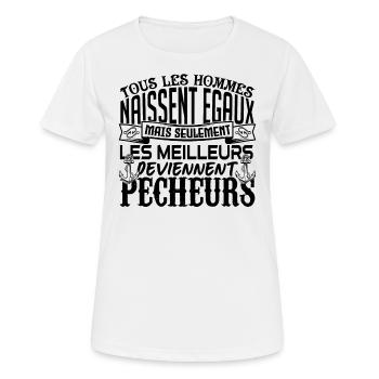Pêcheur meilleurs Pêcheurs la pêche papa pêcheur ! - T-shirt respirant Femme - blanc - Devant - AI Model Female 172 dark (172cm)