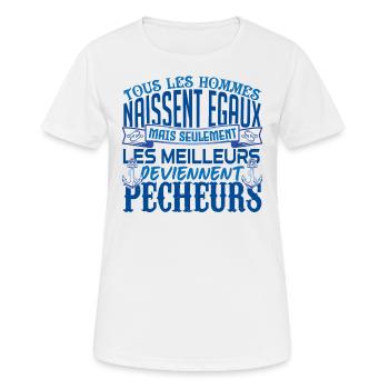 Pêcheur meilleurs Pêcheurs la pêche papa pêcheur!! - T-shirt respirant Femme - blanc - Devant - AI Model Female 172 dark (172cm)
