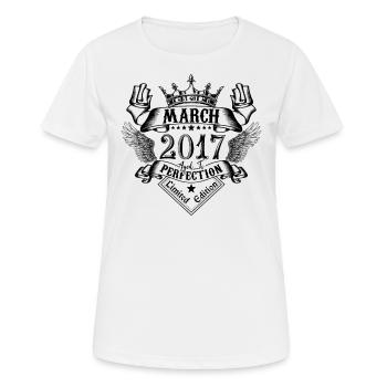 Mars 2017 | Mars 2017 anniversaire 2017 - T-shirt respirant Femme - blanc - Devant - AI Model Female 172 dark (172cm)