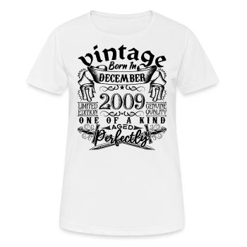 2009 Dezember, 2009, Dezember 2009, Dezember 2009, - Frauen T-Shirt atmungsaktiv - Weiß - Vorne - AI Model Female 172 dark (172cm)
