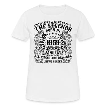 Geburtstag 1959 Januar 1959 geboren im Januar 1959 - Frauen T-Shirt atmungsaktiv - Weiß - Vorne - AI Model Female 172 dark (172cm)