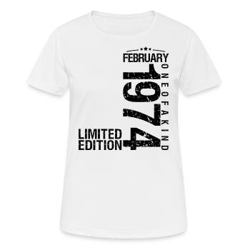 Anniversaire Février 1998 Février né en Février - T-shirt respirant Femme - blanc - Devant - AI Model Female 172 dark (172cm)