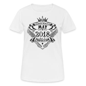 Birthday May 2018 May Birthday 2018 - Women's Breathable T-Shirt - white - Front - AI Model Female 172 dark (172cm)