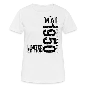 Anniversaire Mai 1950 Mai né en Mai - T-shirt respirant Femme - blanc - Devant - AI Model Female 172 dark (172cm)