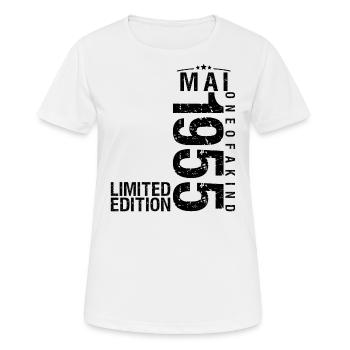 Anniversaire Mai 1955 Mai né en Mai - T-shirt respirant Femme - blanc - Devant - AI Model Female 172 dark (172cm)