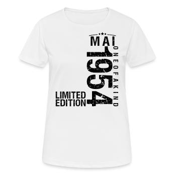 Anniversaire Mai 1954 Mai né en Mai - T-shirt respirant Femme - blanc - Devant - AI Model Female 172 dark (172cm)