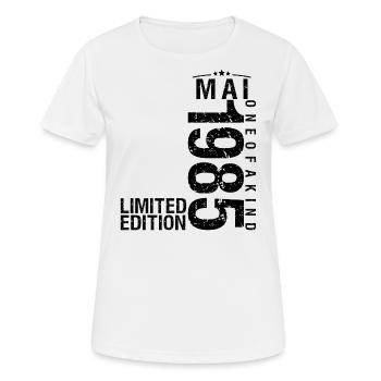 Anniversaire Mai 1985 Mai né en Mai - T-shirt respirant Femme - blanc - Devant - AI Model Female 172 dark (172cm)