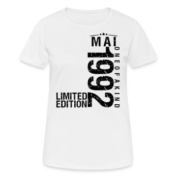 Anniversaire Mai 1992 Mai né en Mai - T-shirt respirant Femme - blanc - Devant - AI Model Female 172 dark (172cm)