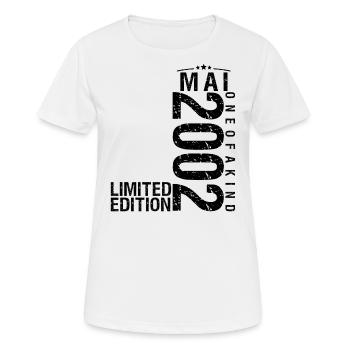 Anniversaire Mai 2002 Mai né en Mai - T-shirt respirant Femme - blanc - Devant - AI Model Female 172 dark (172cm)