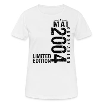 Anniversaire Mai 2004 Mai né en Mai - T-shirt respirant Femme - blanc - Devant - AI Model Female 172 dark (172cm)