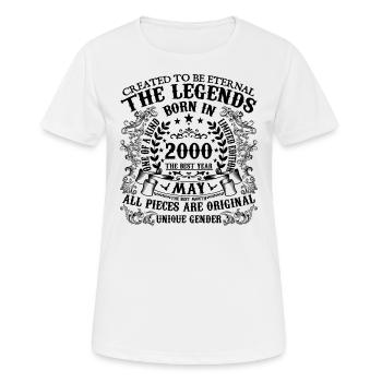 Anniversaire 2000 Mai 2000 né en Mai 2000 - T-shirt respirant Femme - blanc - Devant - AI Model Female 172 dark (172cm)