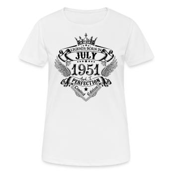 1951 July 1951 Birthday July 1951 - Women's Breathable T-Shirt - white - Front - AI Model Female 172 dark (172cm)