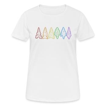 Pointes de flèches LGBT Conseils de chasse arc-en-ciel Pointes de flèches - T-shirt respirant Femme - blanc - Devant - AI Model Female 172 dark (172cm)