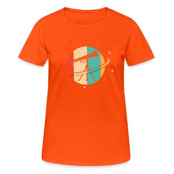 Rétro Starry Sky Cosmologiste Astronomy Photographe - T-shirt respirant Femme - orange néon - Devant - AI Model Female 172 dark (172cm)