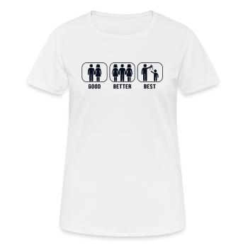 Good Better Best Frog Catching Laubfrosch Frosch - Frauen T-Shirt atmungsaktiv - Weiß - Vorne - AI Model Female 172 dark (172cm)
