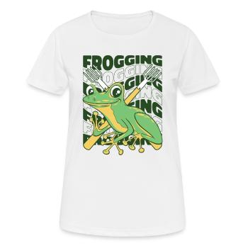 Frogging Kaulquappe Laubfrosch Kröte Frosch Fänger - Frauen T-Shirt atmungsaktiv - Weiß - Vorne - AI Model Female 172 dark (172cm)