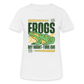 Frogs My Night Time Gig Kaulquappe Laubfrosch - Frauen T-Shirt atmungsaktiv - Weiß - Vorne - AI Model Female 172 dark (172cm)