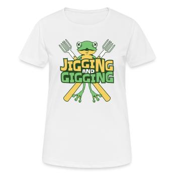 Jigging And Gigging Kröte Kaulquappe Frosch Fänger - Frauen T-Shirt atmungsaktiv - Weiß - Vorne - AI Model Female 172 dark (172cm)