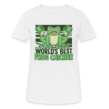 World's Best Frog Catcher Kröte Kaulquappe Frosch - Frauen T-Shirt atmungsaktiv - Weiß - Vorne - AI Model Female 172 dark (172cm)