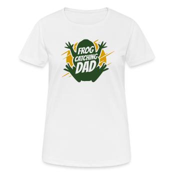 Frog Catching Dad Kaulquappe Laubfrosch Kröte - Frauen T-Shirt atmungsaktiv - Weiß - Vorne - AI Model Female 172 dark (172cm)
