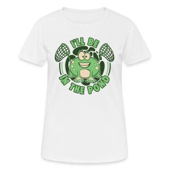 Je serai dans l’étang Têtard Rainette Rainette Grenouille - T-shirt respirant Femme - blanc - Devant - AI Model Female 172 dark (172cm)