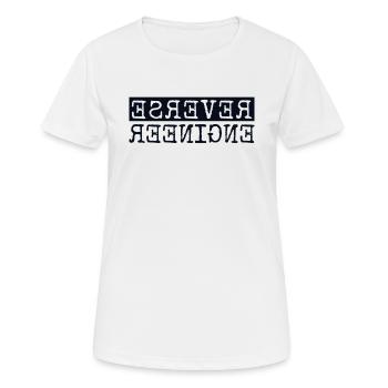 Reverse Engineer Softwareingenieur Developer - Frauen T-Shirt atmungsaktiv - Weiß - Vorne - AI Model Female 172 dark (172cm)