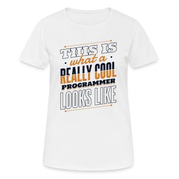 What A Really Cool Programmer Looks Like Coder - Women's Breathable T-Shirt - white - Front - AI Model Female 172 dark (172cm)