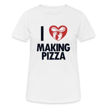 J’adore faire pizza plateau pizza pizza four pizza pizza - T-shirt respirant Femme - blanc - Devant - AI Model Female 172 dark (172cm)