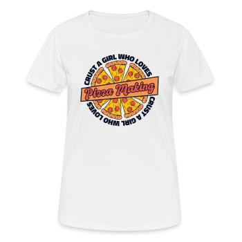 Crust A Girl Who Loves Pizza Making Pizza - Women's Breathable T-Shirt - white - Front - AI Model Female 172 dark (172cm)