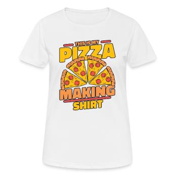 Ceci est mon vêtement de fabrication de pizza pizza four pizza pizza - T-shirt respirant Femme - blanc - Devant - AI Model Female 172 dark (172cm)