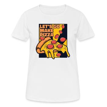 Allons faire Pizza Plateau Pizza Pizza Four Pizza - T-shirt respirant Femme - blanc - Devant - AI Model Female 172 dark (172cm)